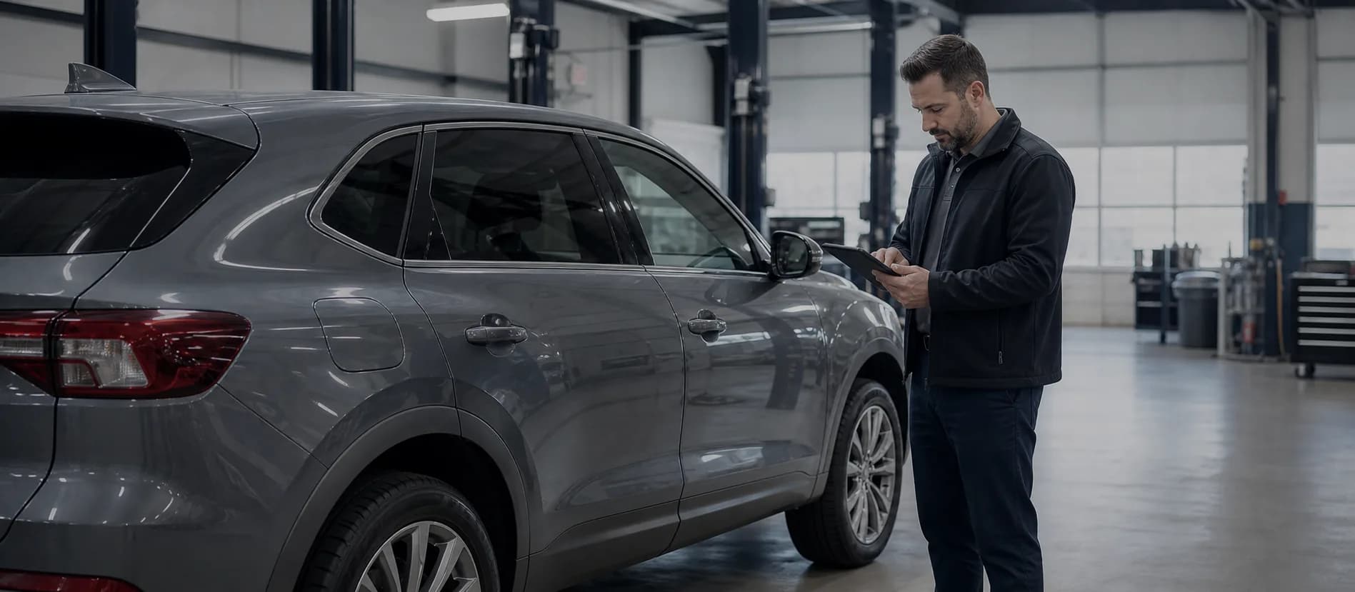 Vehicle inspection in a professional service facility